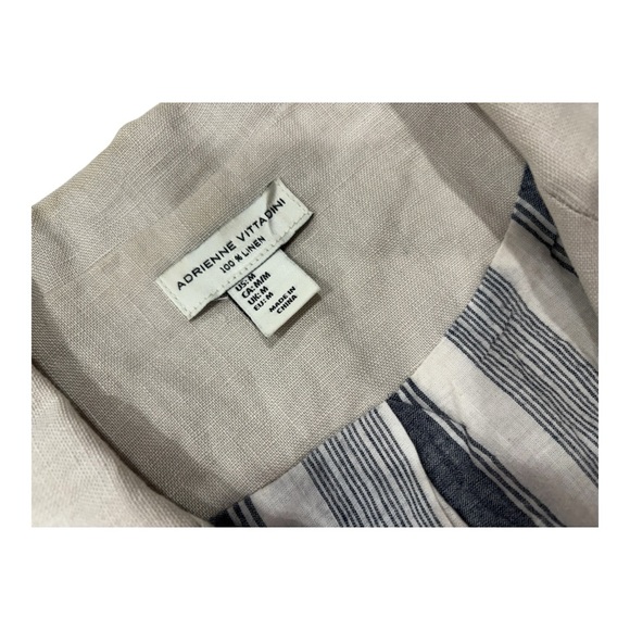 Women's Medium Beige Linen Blazer - Picture 4 of 9